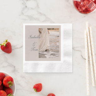 Servilleta De Papel Guión personalizado para boda en la playa costera