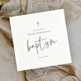 Servilleta De Papel Guión simple Bautismo Blanco