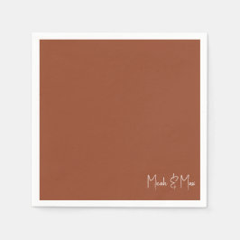 Servilleta De Papel Guión simple de terracota Nombres Boda Cóctel