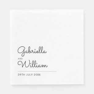 Servilleta De Papel Guión simple en blanco y negro