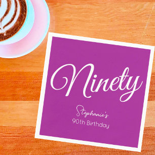 Servilleta De Papel Guión simple moderno Dark Pink 90 cumpleaños