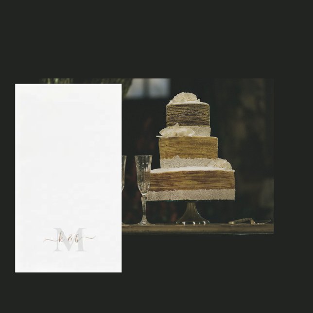 Servilleta De Papel Guión suizo de oro y gris Monograma blanco (Subido por el creador)