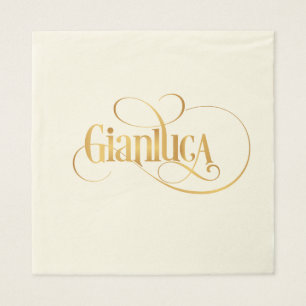 Servilleta De Papel Guión Swirly Personalizado Gianluca