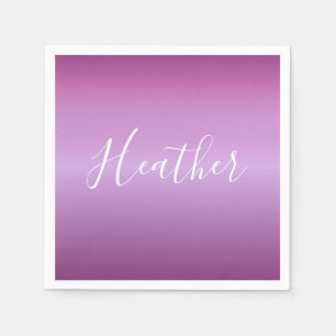 Servilleta De Papel Guión violeta púrpura y blanco Personalizado