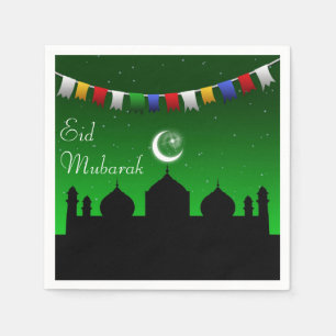 Servilleta De Papel Guirnalda colorida de Eid Mubarak