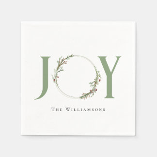 Servilleta De Papel Guirnalda de acuarela personalizada Joy
