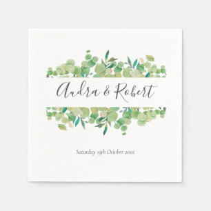 Servilleta De Papel Guirnalda de boda de eucalipto verde