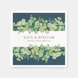 Servilleta De Papel Guirnalda de boda de eucalipto verde