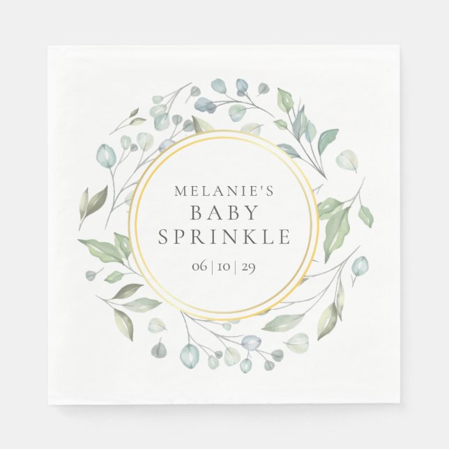 Servilleta De Papel Guirnalda de Verdor para Baby Sprinkle / Shower (Anverso)
