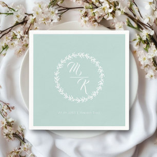 Servilleta De Papel Guirnalda elegante, clásica en monograma