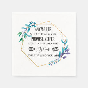 Servilleta De Papel Guirnalda floral azul cristiana 