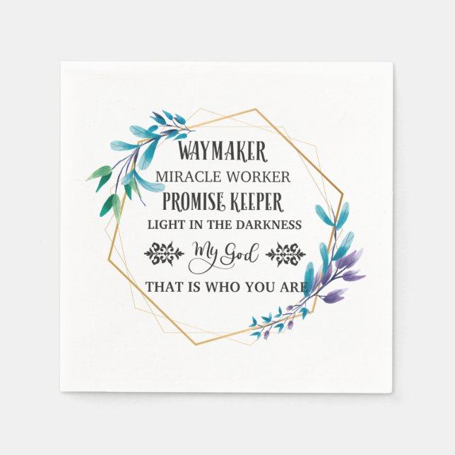 Servilleta De Papel Guirnalda floral cristiana (Anverso)