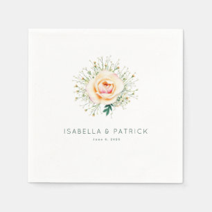 Servilleta De Papel Guirnalda Romántica de Flor de Melocotón