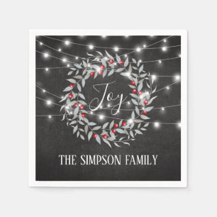 Servilleta De Papel Guirnalda rústica de FestiveChristmas de la