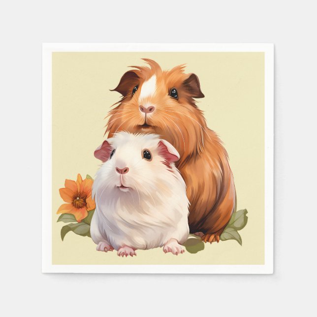 Servilleta De Papel Guirnaldas de cerdo de Guinea (Anverso)