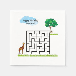 Servilleta De Papel Guisas de rompecabezas de laberinto de cumpleaños 