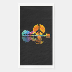 Servilleta De Papel Guitar Lake Shadow Peace Love Guitar Hippie