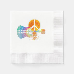 Servilleta De Papel Guitar Lake Shadow Peace Love Guitar Hippie