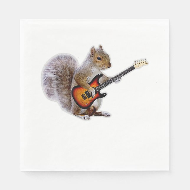 Servilleta De Papel Guitar Lover | Guitarra De La Ardilla (Anverso)