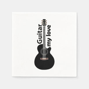 Servilleta De Papel Guitar Mi Amor Guitar Fiesta Musical