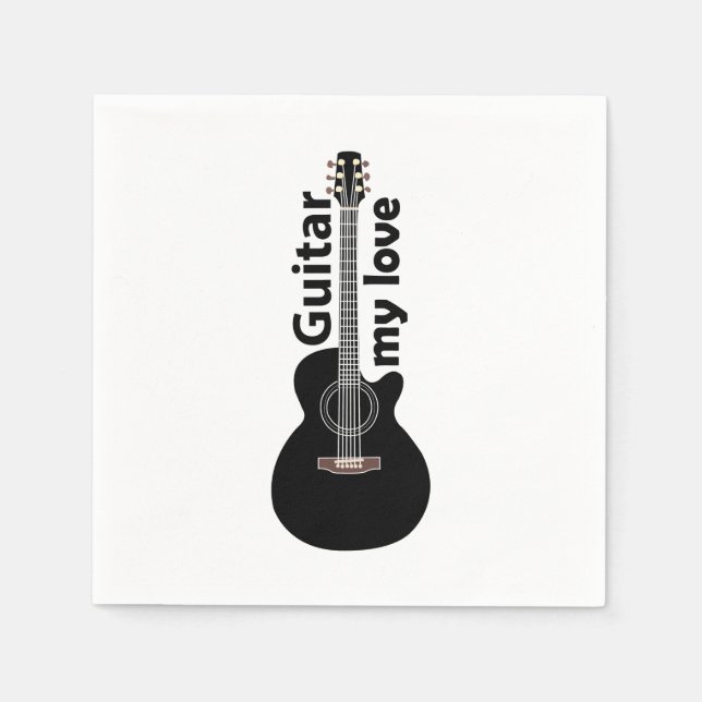 Servilleta De Papel Guitar My Love Guitar Fiesta musical (Anverso)