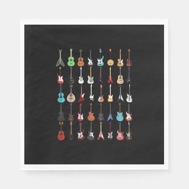 Servilleta De Papel Guitarista guitarra Instrumento musical Rock and R (Anverso)
