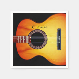 Servilleta De Papel Guitarra acústica negra personalizada 2