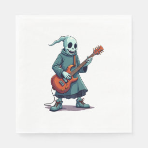 Servilleta De Papel Guitarra Fantasma Jugando - Tee de Halloween de Mú