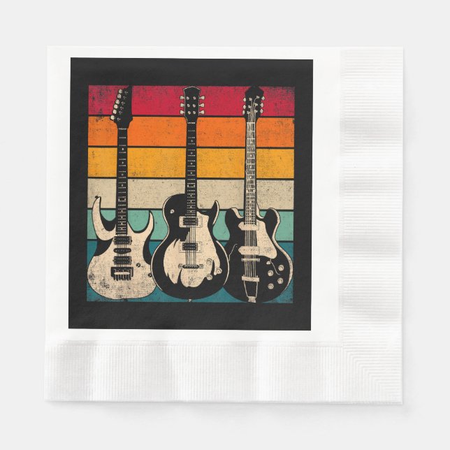 Servilleta De Papel Guitarra retro (Anverso)