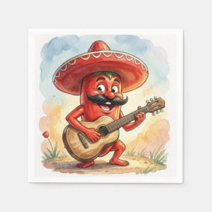 Servilleta De Papel Guitarrista de Chili Cinco de Mayo