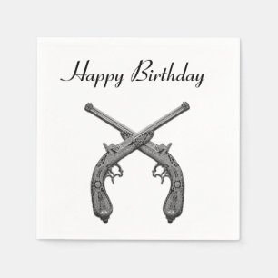 Servilleta De Papel Guns Happy Birthday
