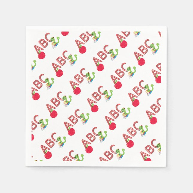 Servilleta De Papel Gusano de biblioteca ABC (Anverso)