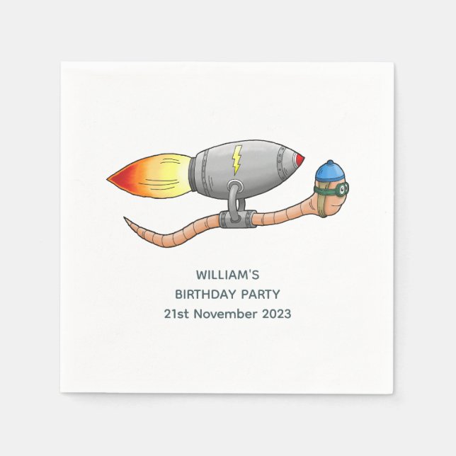Servilleta De Papel Gusano de cohetes (Anverso)