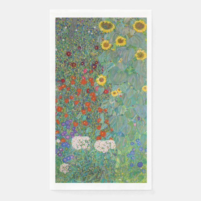Servilleta De Papel Gustav Klimt - Jardín de campo con girasoles (Anverso)