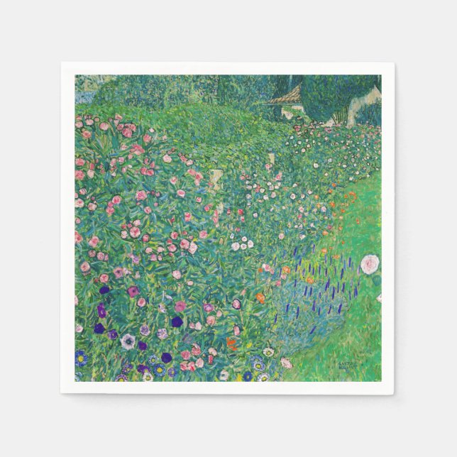 Servilleta De Papel Gustav Klimt - Paisaje de los jardines italianos (Anverso)