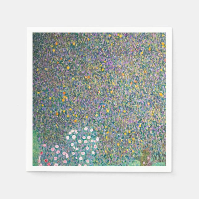 Servilleta De Papel Gustav Klimt - Rosebushes bajo los árboles (Anverso)
