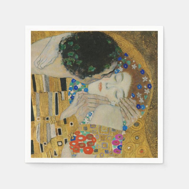 Servilleta De Papel Gustav Klimt-The Kiss (detalle) | Pintura de la ho (Anverso)