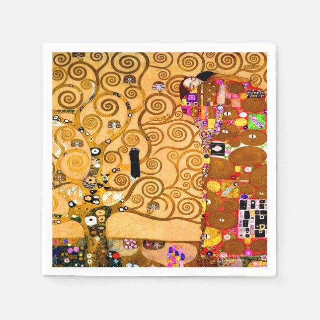 Servilleta De Papel Gustav Klimt Tree of Life (Anverso)