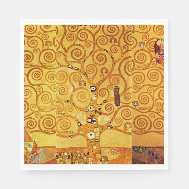 Servilleta De Papel Gustav Klimt Tree of Life: Simbolista Art Nouveau (Anverso)