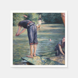 Servilleta De Papel Gustave Caillebotte - Bañistas, orilla del Yerres