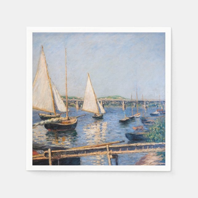 Servilleta De Papel Gustave Caillebotte - Barcos de vela en Argenteuil (Anverso)