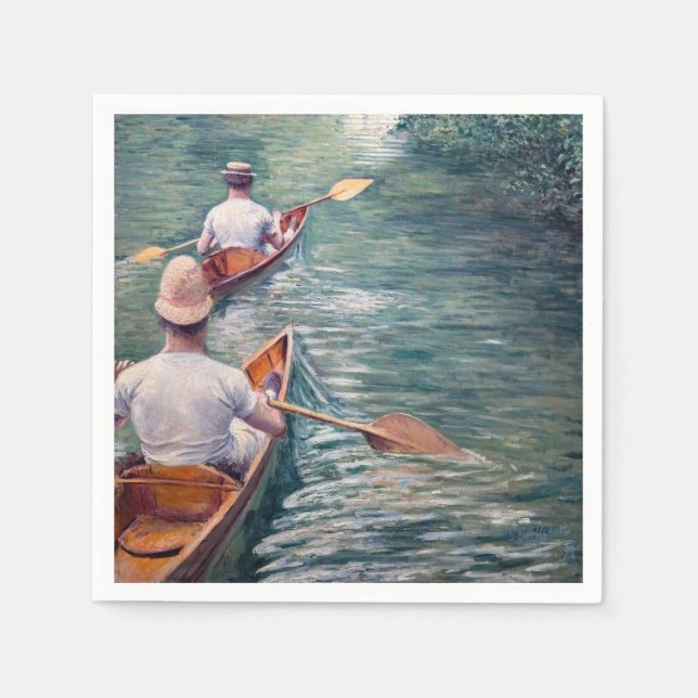 Servilleta De Papel Gustave Caillebotte - Canoes on the Yerres (Anverso)