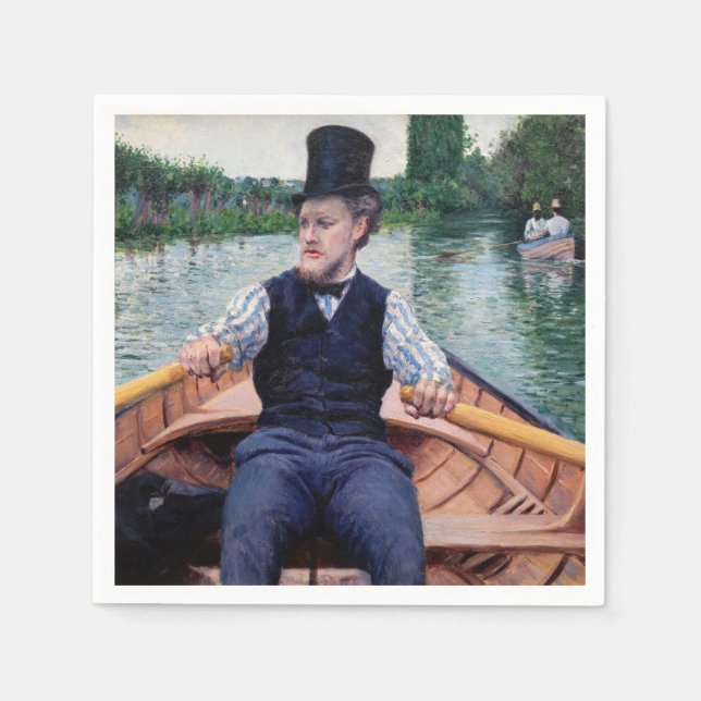 Servilleta De Papel Gustave Caillebotte - Fiesta en una barca (Anverso)