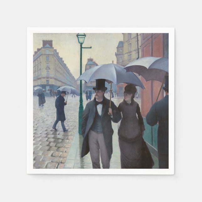 Servilleta De Papel Gustave Caillebotte - Paris Street; Rainy Day (Anverso)
