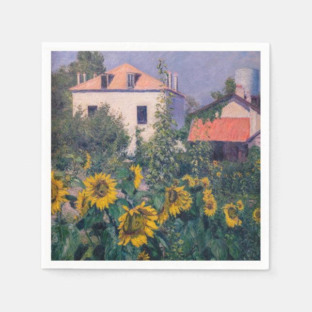 Servilleta De Papel Gustave Caillebotte - Sunflowers, Garden (Anverso)