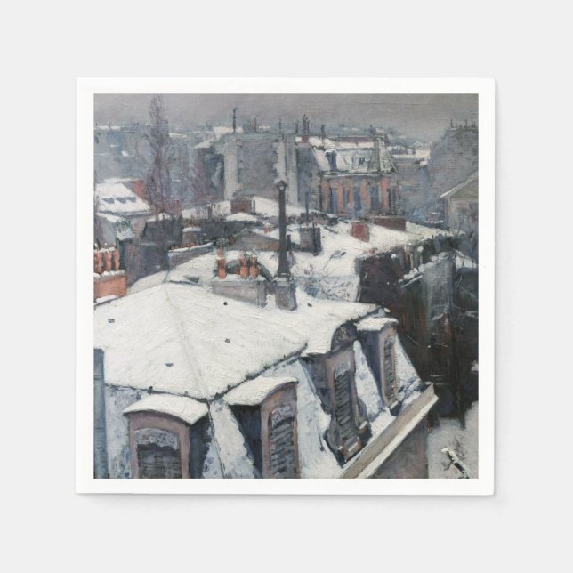 Servilleta De Papel Gustave Caillebotte - Techos en la nieve (Anverso)