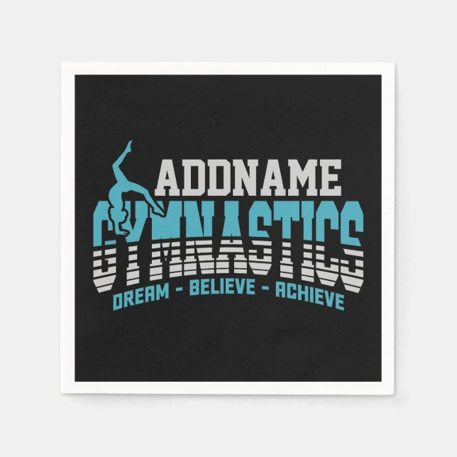 Servilleta De Papel Gymnast ADD NAME Gymnastics Team Backbend Kickover (Anverso)