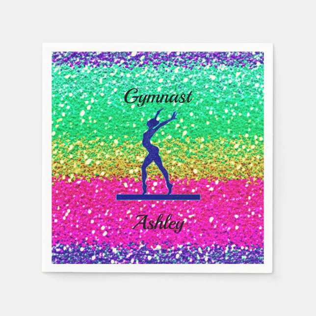 Servilleta De Papel Gymnastics Beam Sparkle (Anverso)