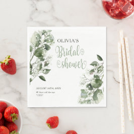 Servilleta De Papel Gypsophila y Eucalipto Ducha de novias