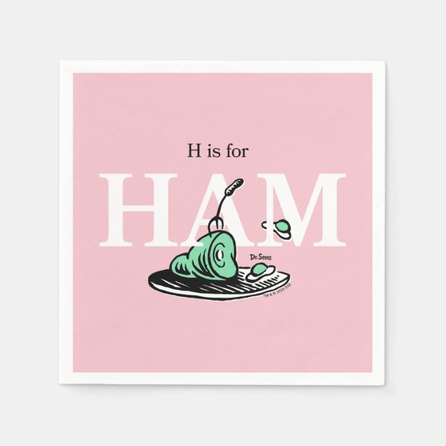 Servilleta De Papel "H es para HAM" | Diseño de alfabeto (Anverso)